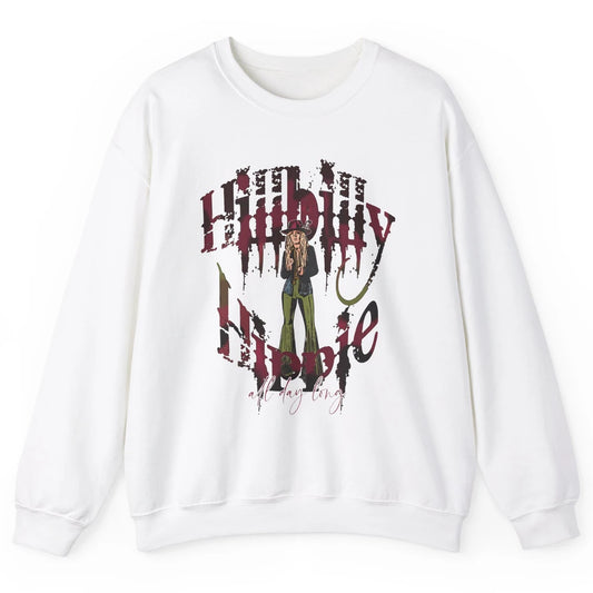 Retro Cowgirl Hillbilly Hippie All Day Long Western Country Unisex Crewneck Sweatshirt