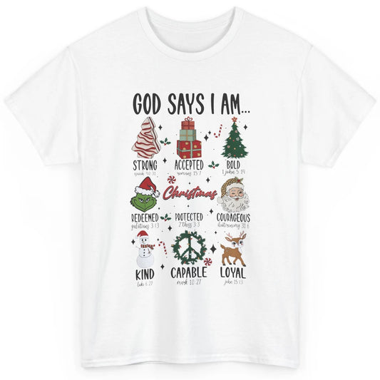 Retro Christmas God Says I Am Bible Verse Religious Boy Girl Classic Unisex T-Shirt