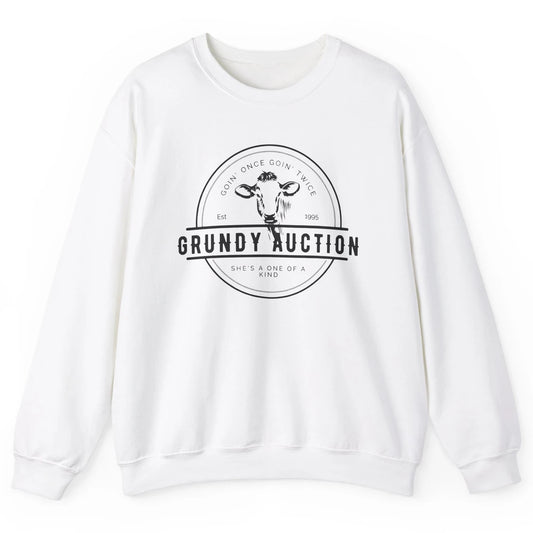 Retro Cow Cattle Grundy County Auction Western Country Farm Unisex Crewneck Sweatshirt