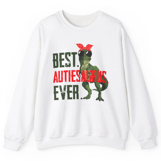 Retro Funny T Rex Best Auntiesaurus Ever Dinosaur Aunt Gift Unisex Crewneck Sweatshirt