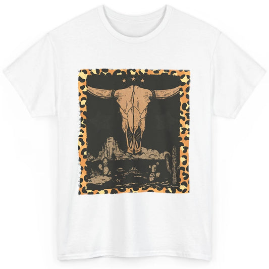 Retro Desert Cactus Cow Horn Skull Western Country Cowboy Classic Unisex T-Shirt