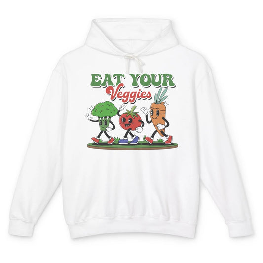 Retro Farm Fruit Eat Your Veggies Gardening Vegan Farmer Unisex Lightweight Hoodie