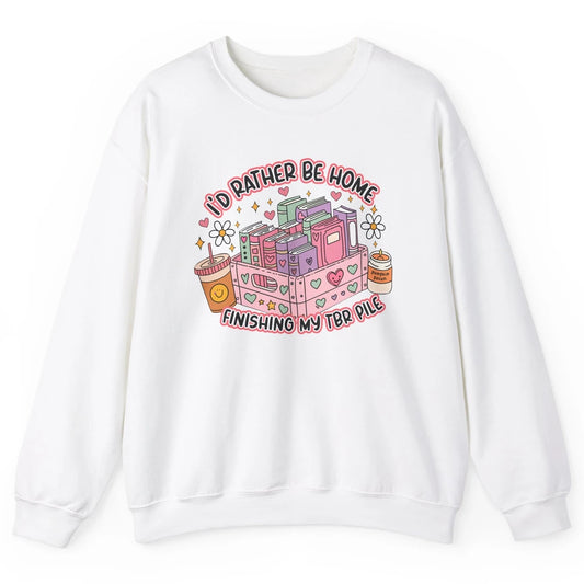 Retro Groovy TBR Book Readers Be Home Finishing My TBR Pile Unisex Crewneck Sweatshirt