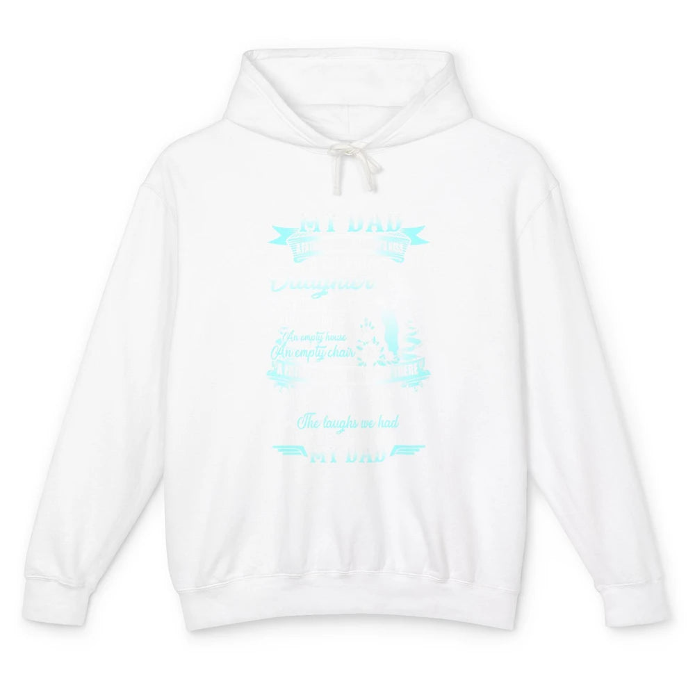 My Dad In Memories Poem Dad In Heaven Angel Wings Guardian Unisex Lightweight Hoodie