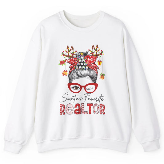 Merry Christmas Xmas Santa Messy Hair Realtor Real Estate Unisex Crewneck Sweatshirt