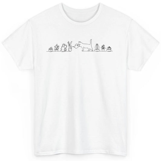 Plant Cat Lady Aesthetic Minimalist Botanical Kitten Flowers Classic Unisex T-Shirt