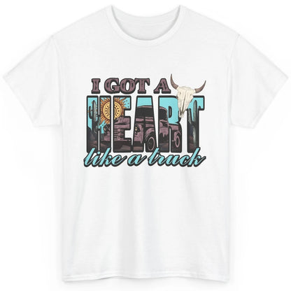 Retro Desert Bull Skull I Got A Heart Like A Truck Western Classic Unisex T-Shirt