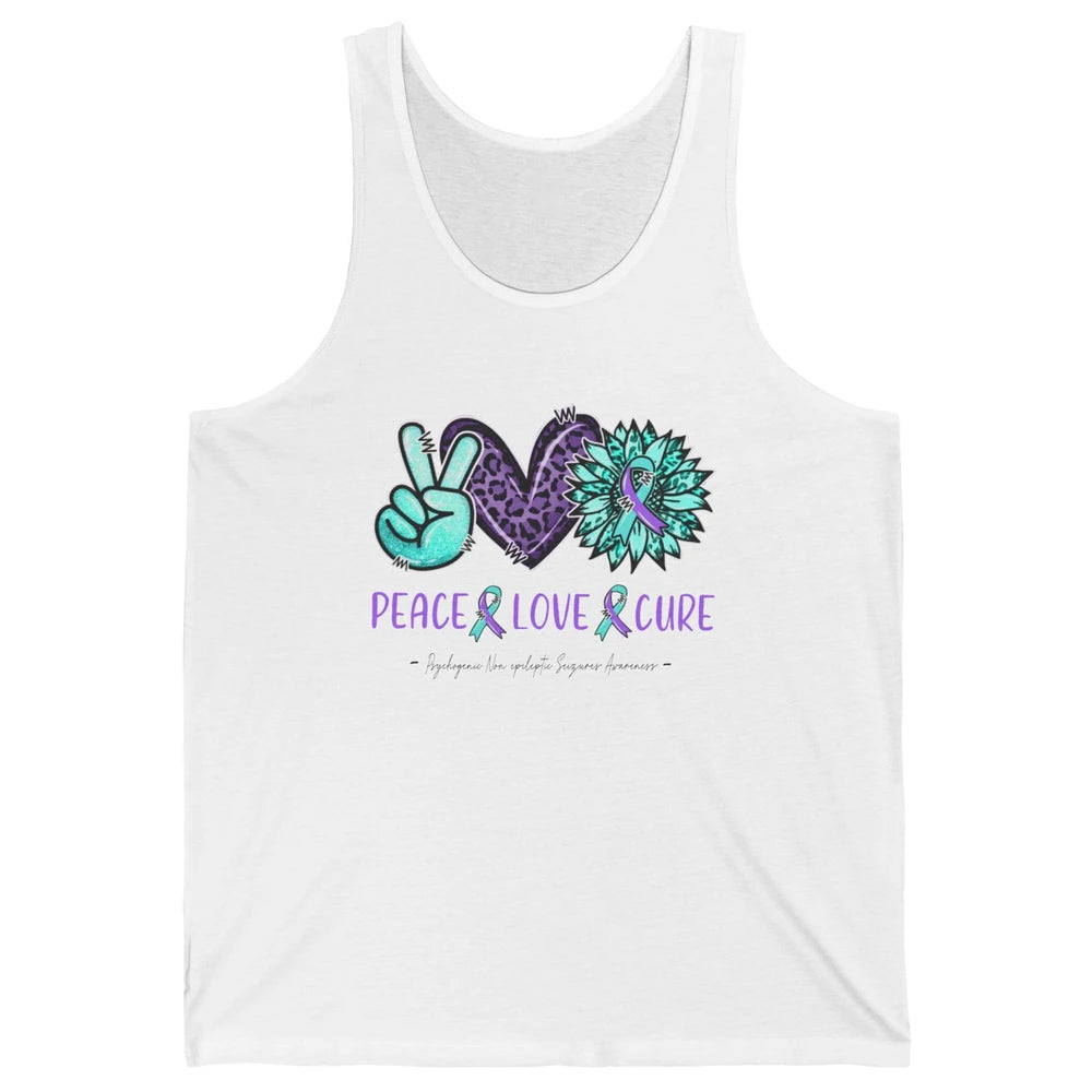 PNES Awareness Ribbon Peace Love Cure Leopard Sunflower Unisex Jersey Tank