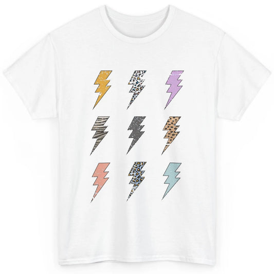 Preppy Lightning Bolt Colorful Leopard Cheetah Western Retro Classic Unisex T-Shirt