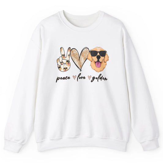 Peace Love Golden Dog Lover Golden Retriever Dad Mom Gift Unisex Crewneck Sweatshirt