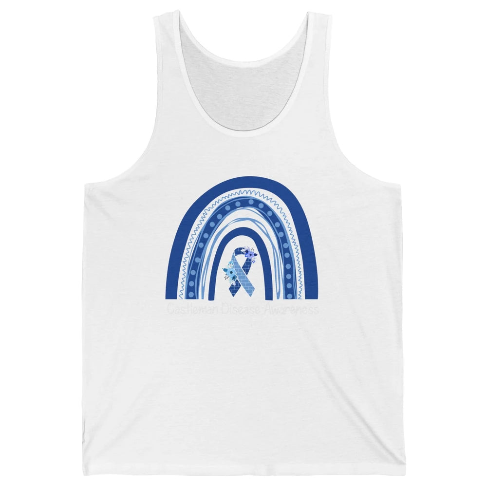 Castleman Disease Awareness Floral Blue Ribbon Rare Disease Unisex Jersey Tank