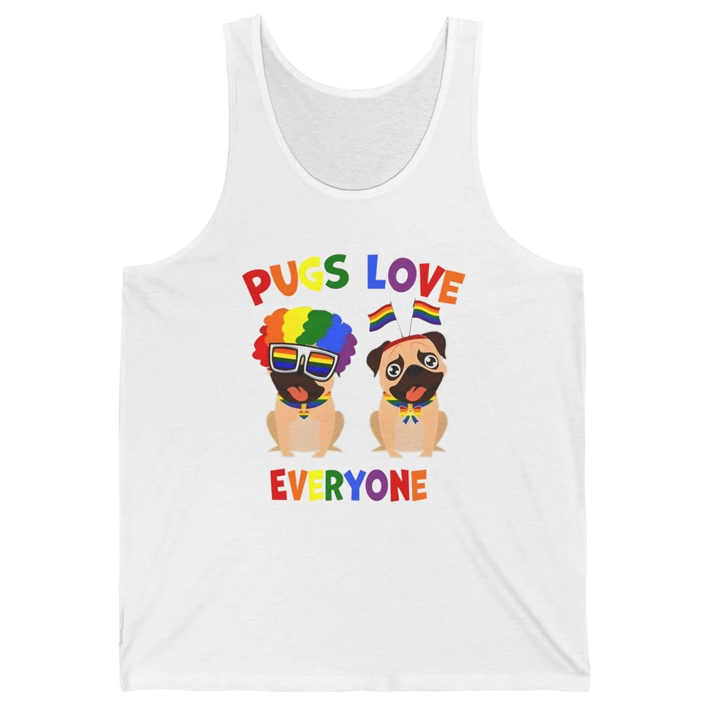 Pride Parade Pugs Love Everyone LGBT Pugs Gay Pride LGBT Unisex Jersey Tank