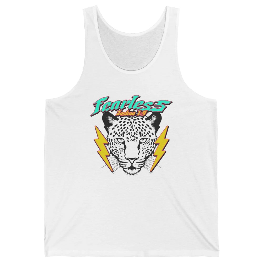 Christian Cheetah Fearless Bible Lightning Bolt Religious Unisex Jersey Tank