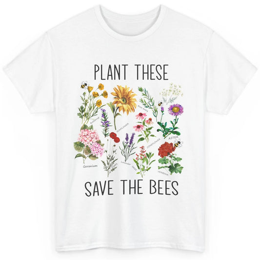 Retro Plant These Save The Bees Flowers Gardening Lover Gift Classic Unisex T-Shirt