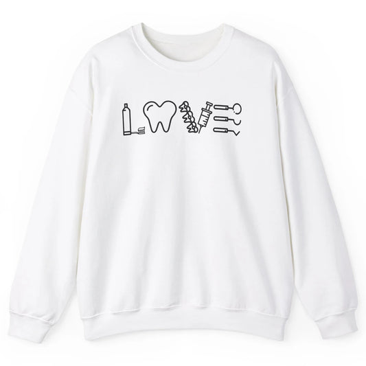 Retro Dental Hygienist Life Love Dental Tools Dentist Life Unisex Crewneck Sweatshirt