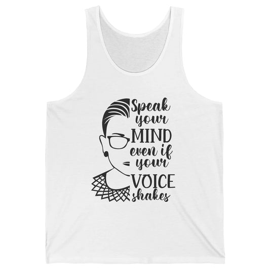 Retro Notorious RBG Speak Your Mind Even If Your Voice Shake Unisex Jersey Tank
