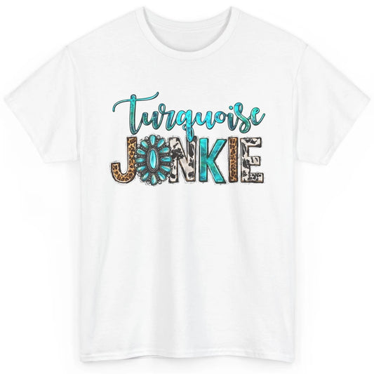 Retro Leopard Turquoise Junkie Gemstone Western Country Classic Unisex T-Shirt