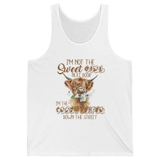 Floral Baby Highland Cow Bandana Not Today Heifer Cow Farmer Unisex Jersey Tank