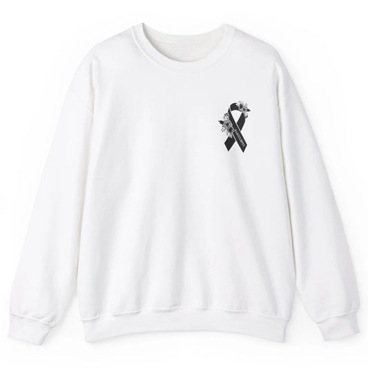 Narcolepsy Awareness Floral Black Ribbon Narcolepsy Support Unisex Crewneck Sweatshirt