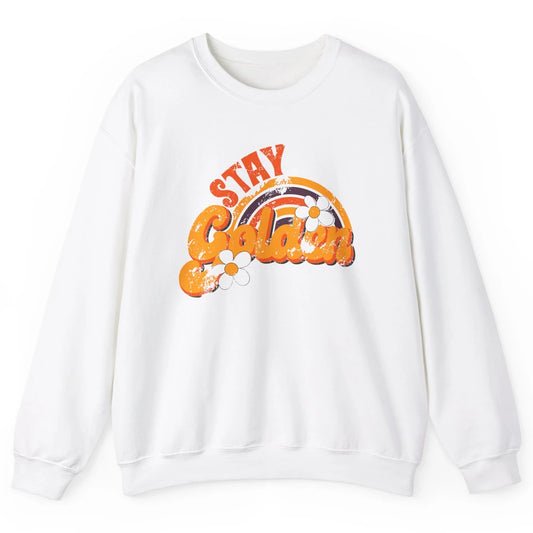 Retro Daisy Rainbow Stay Golden Summer Vintage Positive Life Unisex Crewneck Sweatshirt