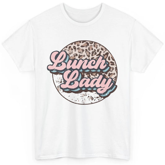 Retro Leopard Lunch Lady Cafeteria Life Lunch Lady Halloween Classic Unisex T-Shirt