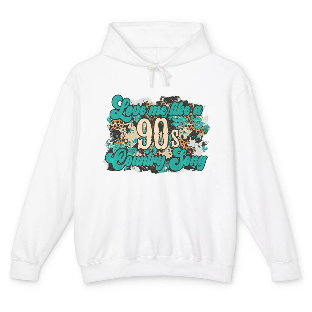 Retro Leopard Love Me Like 90s Song Texas Western Country Unisex Lightweight Hoodie