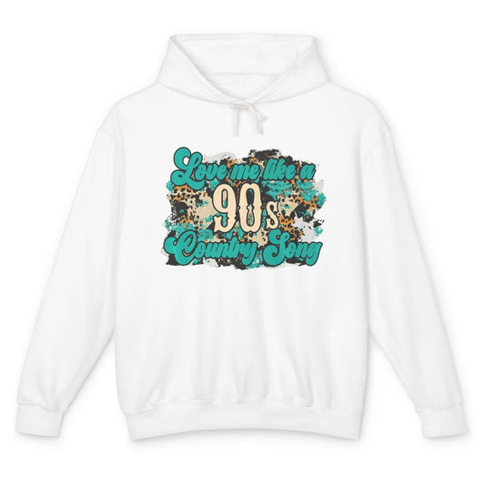 Retro Leopard Love Me Like 90s Song Texas Western Country Unisex Lightweight Hoodie