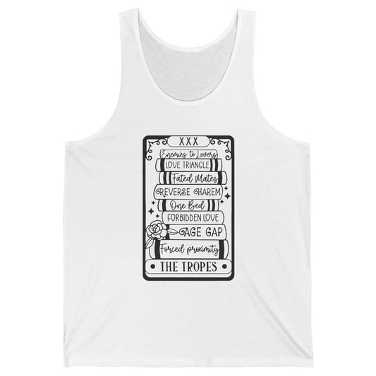 Retro Book Tropes The Tropes Tarot Card Halloween Readers Unisex Jersey Tank
