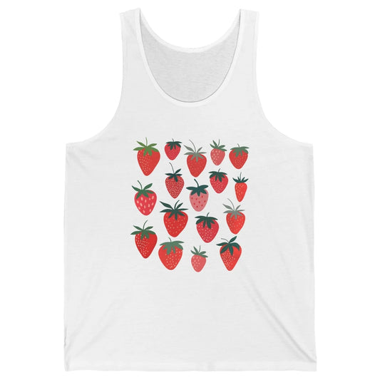 Strawberry Fruit Botanical Cottagecore Strawberry Lover Gift Unisex Jersey Tank