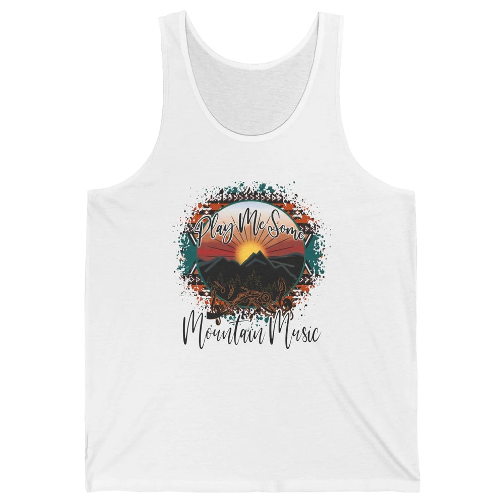Retro Desert Dawn Play Me Some Mountain Music Western Life Unisex Jersey Tank