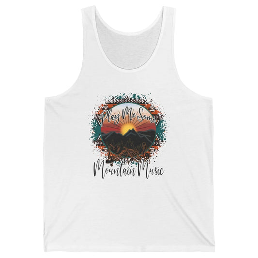 Retro Desert Dawn Play Me Some Mountain Music Western Life Unisex Jersey Tank