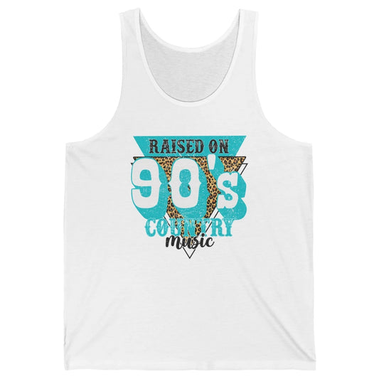 Retro Leopard Raised On 90s Country Music Western Cowgirl Unisex Jersey Tank