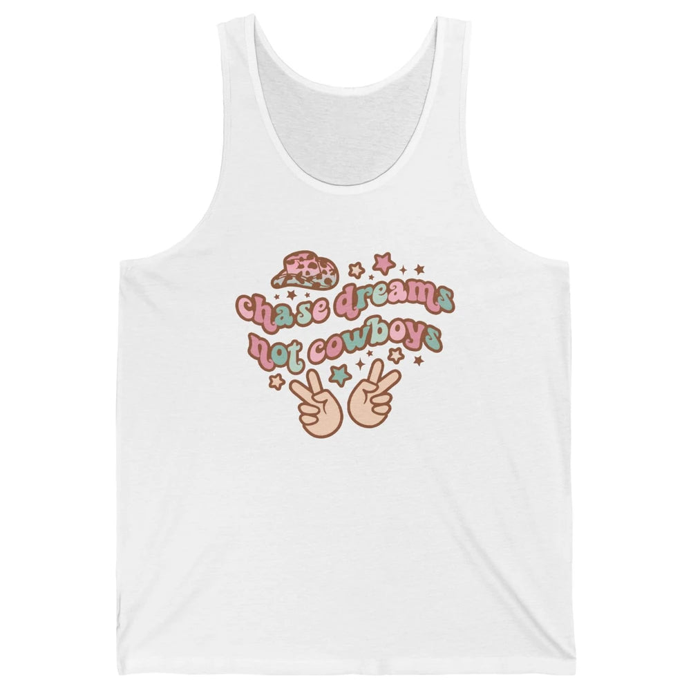 Retro Chase Dreams Not Cowboys Groovy Hippie Western Country Unisex Jersey Tank