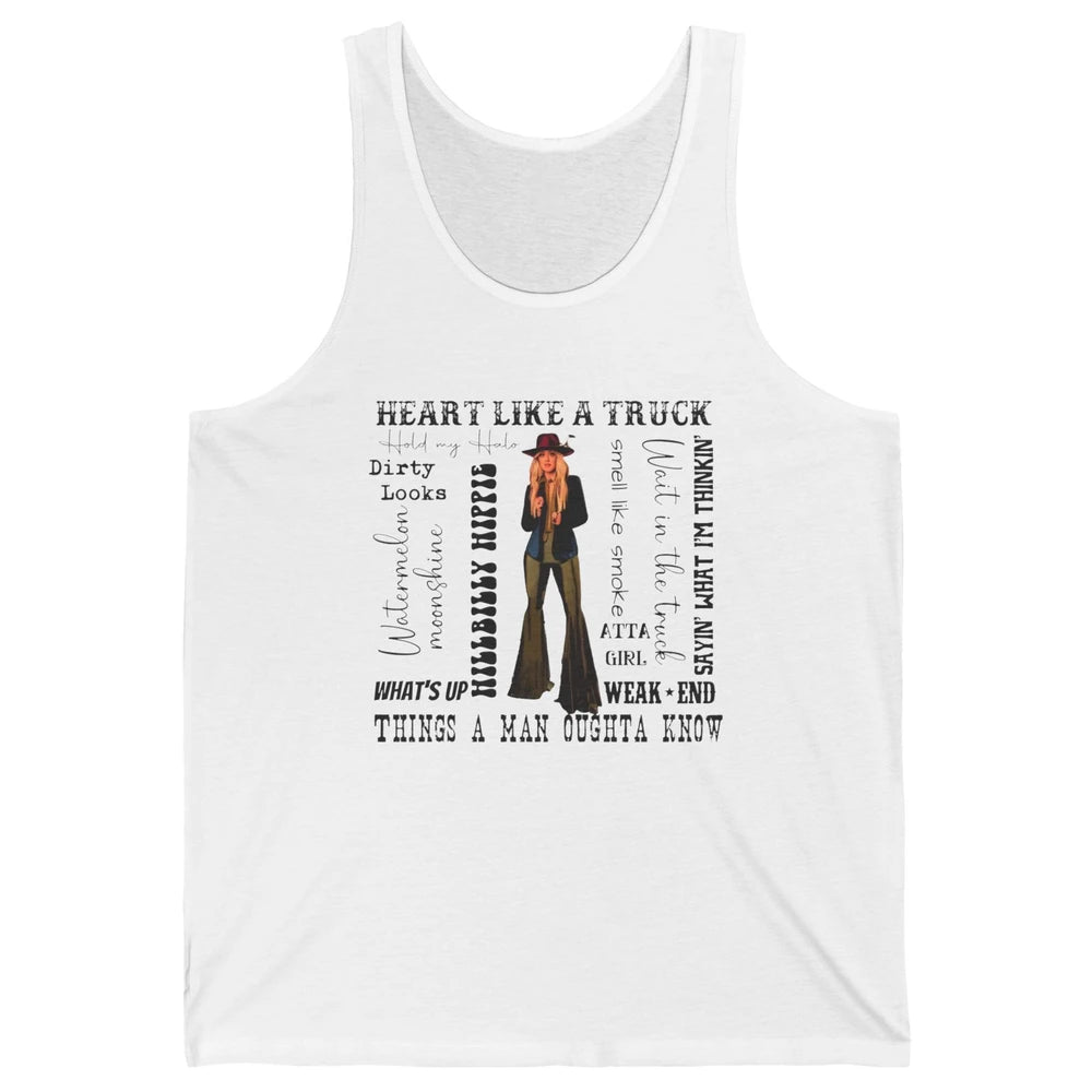 Retro Cowgirl He Said Wait In The Truck Western Country Unisex Jersey Tank