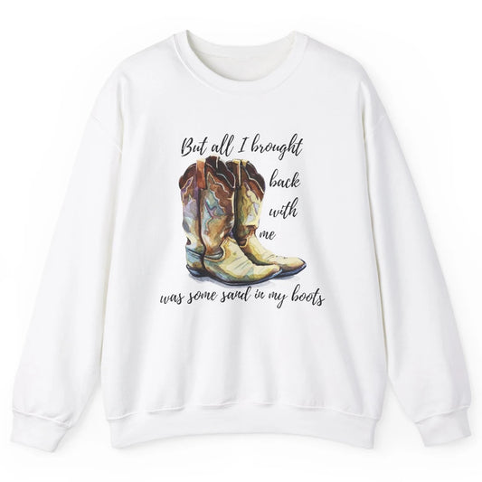 Retro Leopard Sand In My Boot Western Country Cowgirl Cowboy Unisex Crewneck Sweatshirt