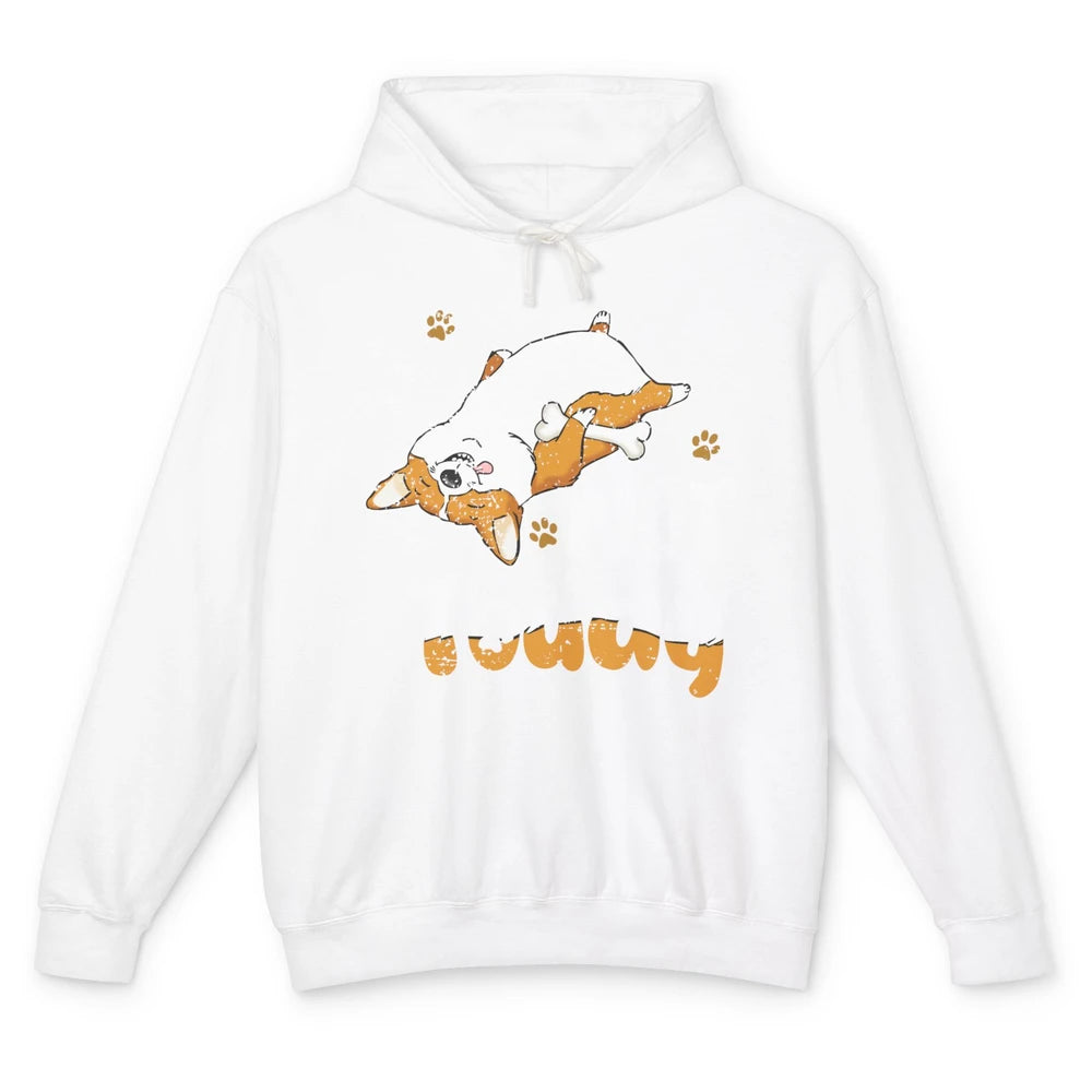 Retro Lazy Corgi Not Today World Lazy Day Corgi Dog Lovers Unisex Lightweight Hoodie