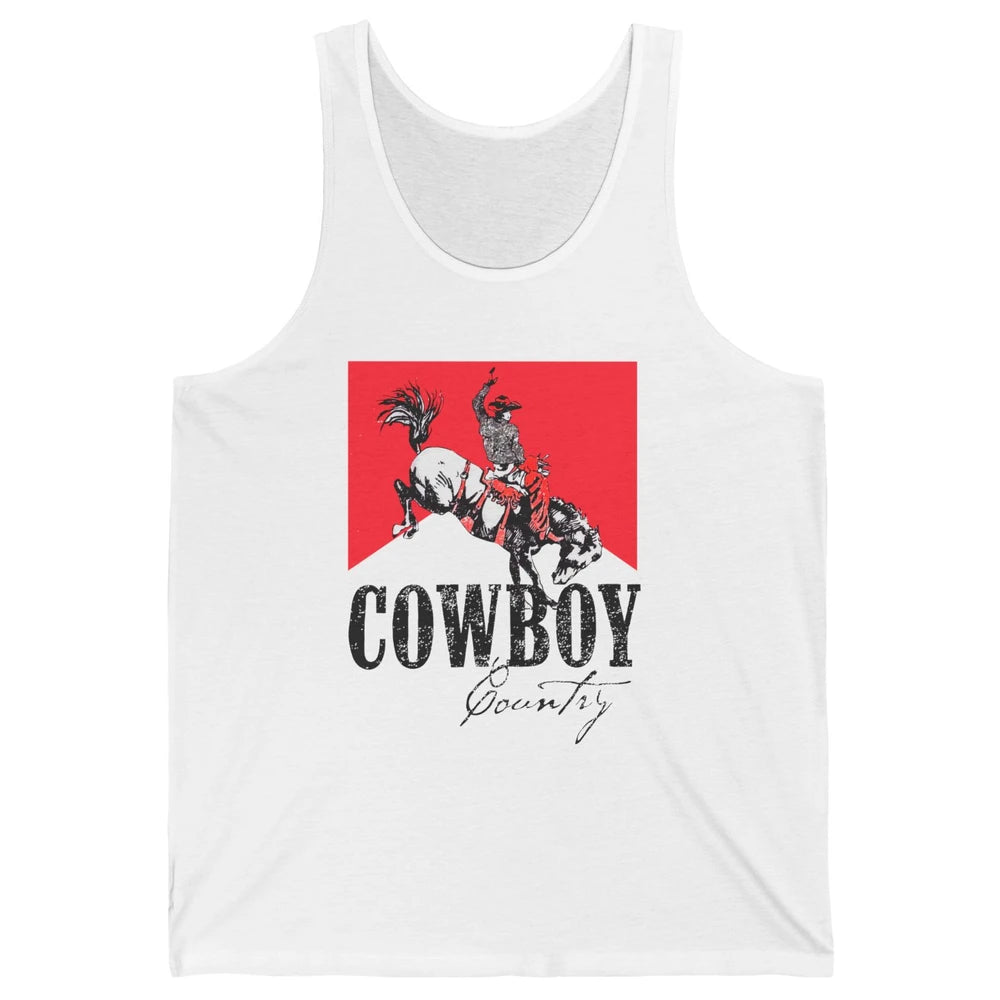 Retro Cowboy Country Horseback Western Country Cowgirl Gift Unisex Jersey Tank