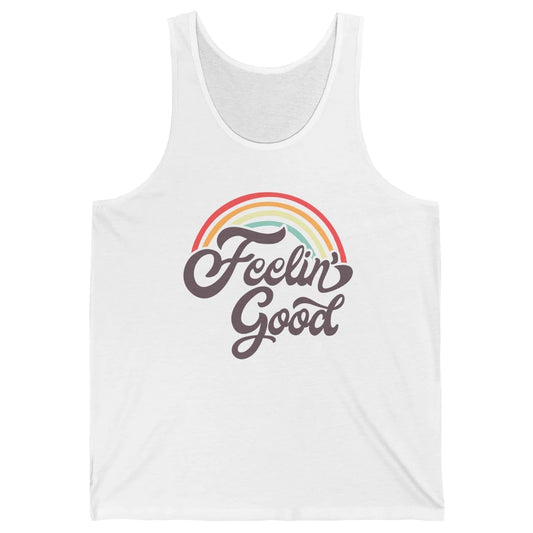 Retro Rainbow Feeling Good Hippie Summer Vintage Positive Unisex Jersey Tank