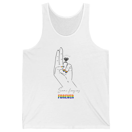 Same Fingers Forever Bride LGBT Engaged Gay Bachelorette Unisex Jersey Tank