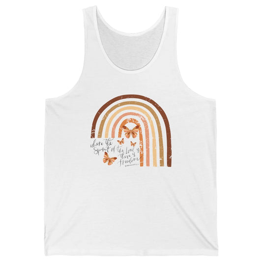 Retro Rainbow Christian Where Spirit Of The Lord Is Bible Unisex Jersey Tank