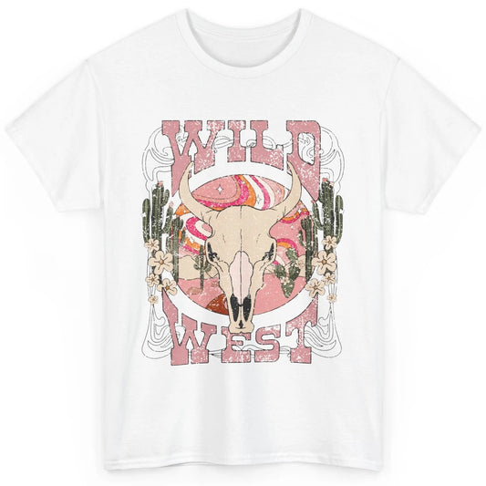 Retro Rainbow Desert Bull Skull Wild West Western Country Classic Unisex T-Shirt