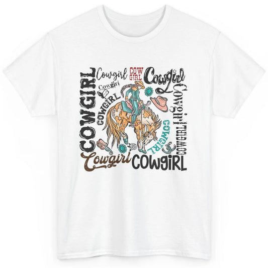Retro Cowgirl Rodeo Wild Western Country Cowboy Hat Classic Unisex T-Shirt