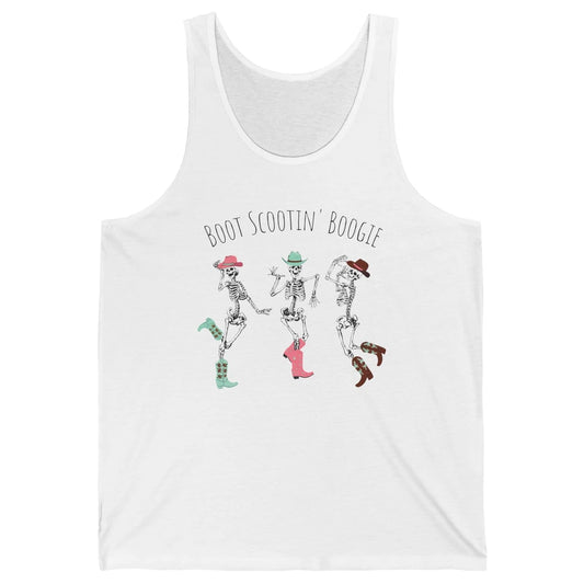 Cowboy Skeleton Dance Boot Scooting Boogie Western Halloween Unisex Jersey Tank
