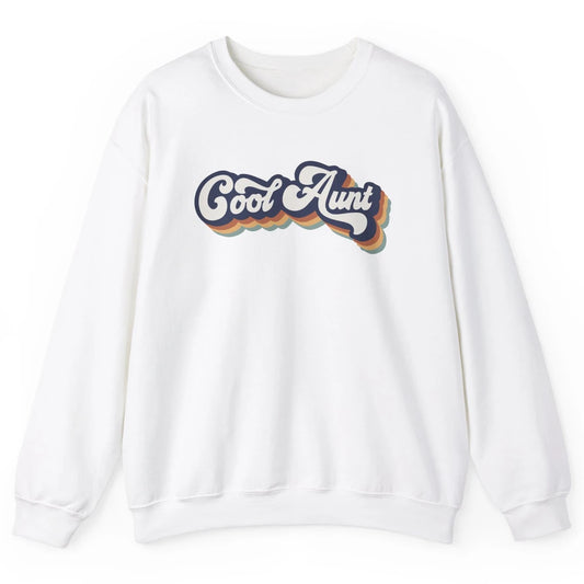 Retro Cool Aunt Vintage Cute Auntie Life Half Mom Boho Aunty Unisex Crewneck Sweatshirt