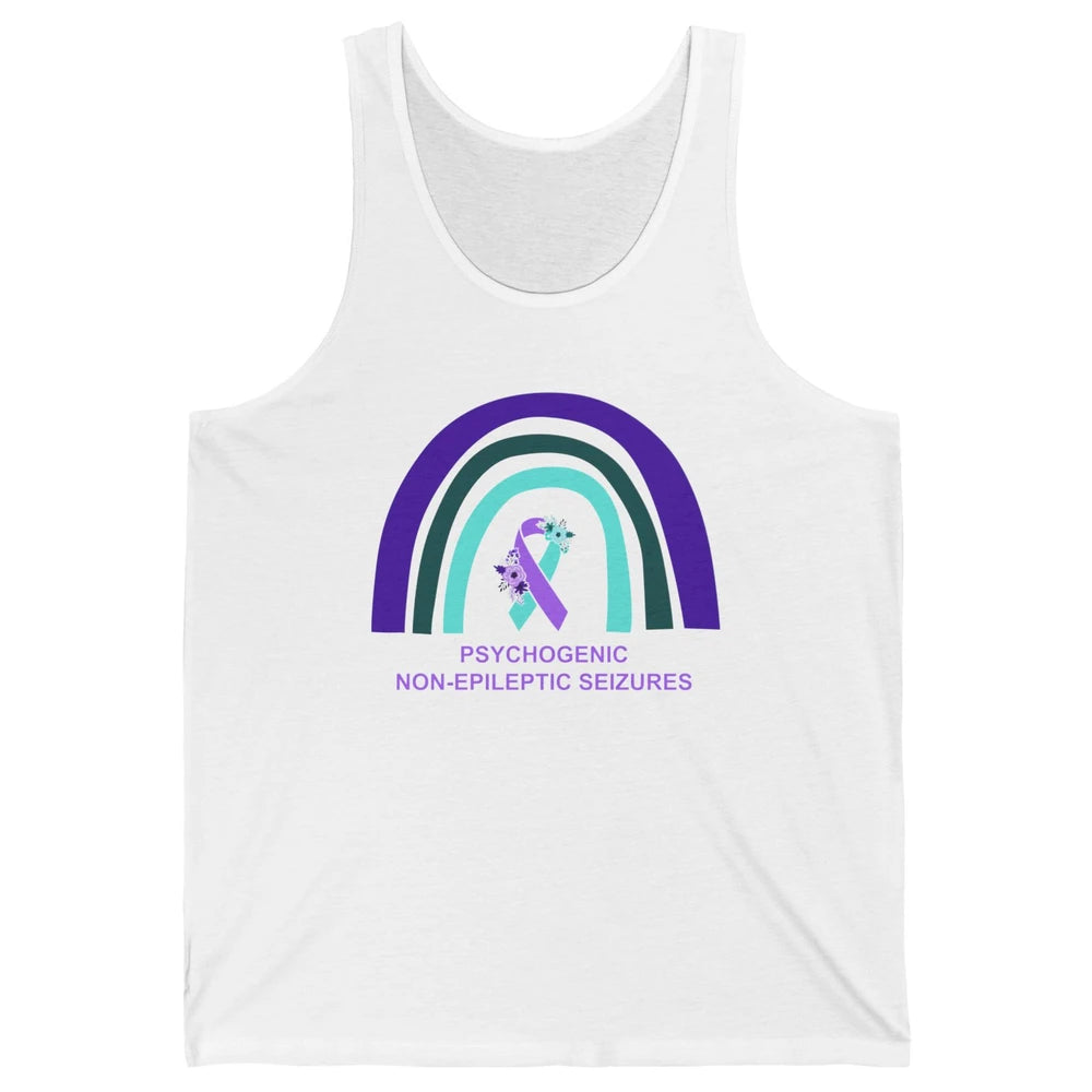 Psychogenic Non-epileptic Seizures PNES Purple Teal Rainbow Unisex Jersey Tank