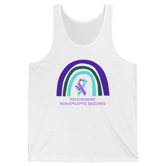Psychogenic Non-epileptic Seizures PNES Purple Teal Rainbow Unisex Jersey Tank