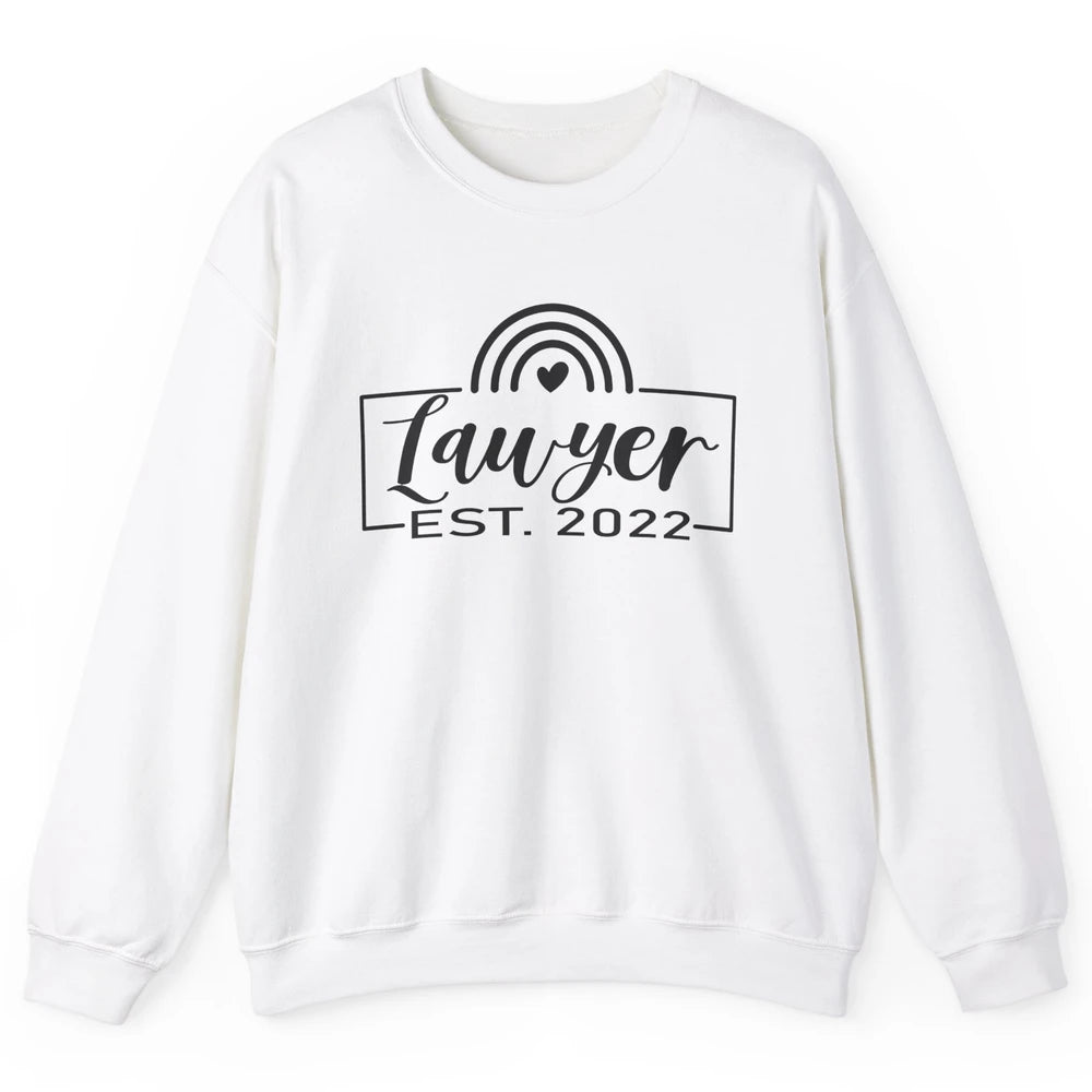 Rainbow Lawyer Est 2022 Law School Graduate Future Attorney Unisex Crewneck Sweatshirt