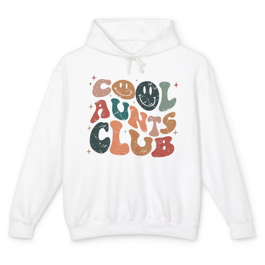 Retro Cool Aunts Club Funny Smiling Face Auntie Sister Gift Unisex Lightweight Hoodie