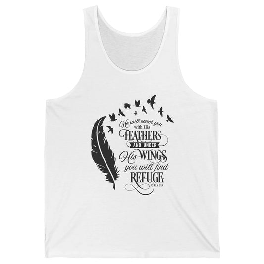 Christian He Will Cover You With His Feathers Bible Verse Unisex Jersey Tank