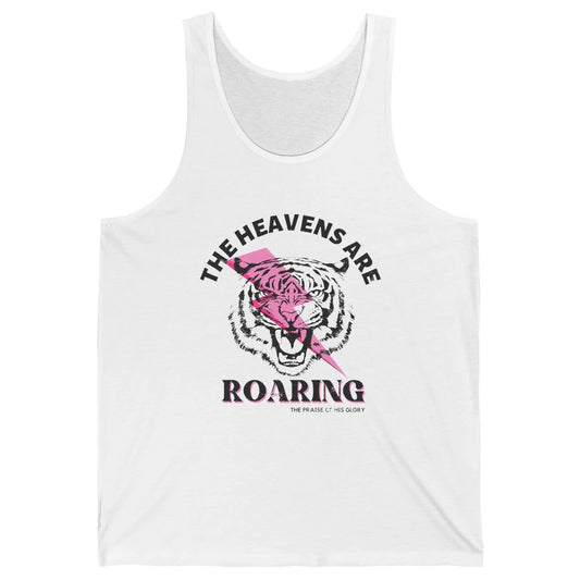 Lion Lightning Bolt Heavens Are Roaring Bible Verse Catholic Unisex Jersey Tank